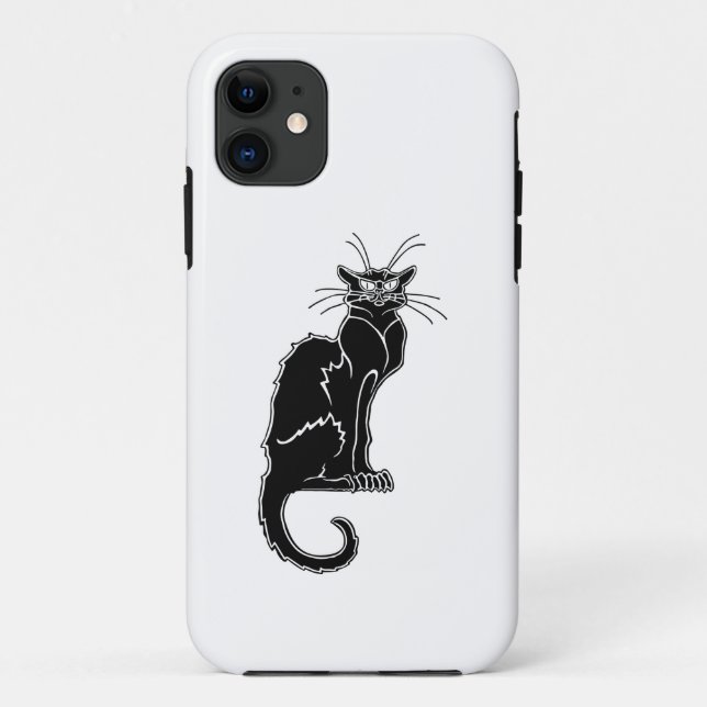 Capa Para iPhone 11 silhueta de gato preto animal (Verso)