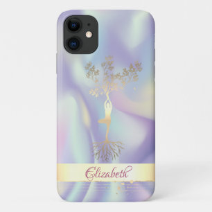 Capa Para iPhone 11 Silhueta de Mulheres de Árvore Holográfica com Fai