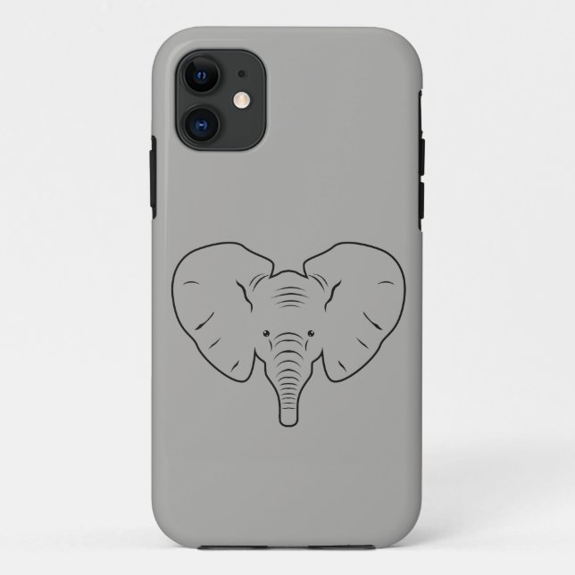 Capa Para iPhone 11 Silhueta de rosto elefante (Verso)