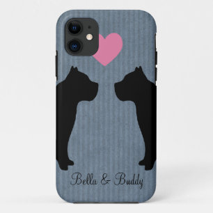 Capa Para iPhone 11 Silhueta do amor de Pitbull