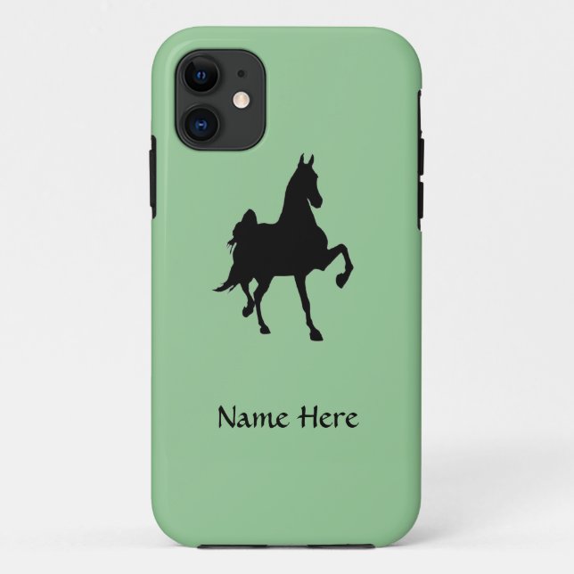 Capa Para iPhone 11 Silhueta do cavalo de Saddlebred (Verso)