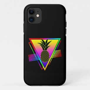 Capa Para iPhone 11 Silhueta Moderna Retro Abacaxi Fruta de Verão