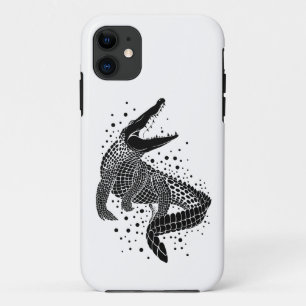 Capa Para iPhone 11 Silhueta Preta de um Crocodilo