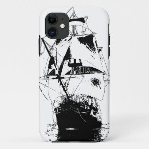 Capa Para iPhone 11 Silhueta preta do navio