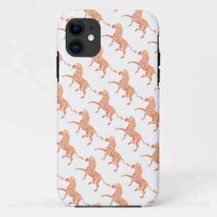 Capa Para iPhone 11 Silhuette de Zebra Laranja e Branca