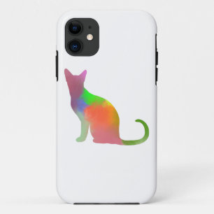 Capa Para iPhone 11 Silhuette Gato de Aquarela