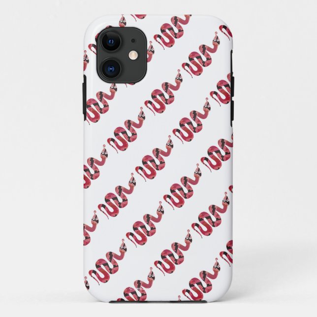 Capa Para iPhone 11 Silhuettes cobra preto e vermelho (Verso)