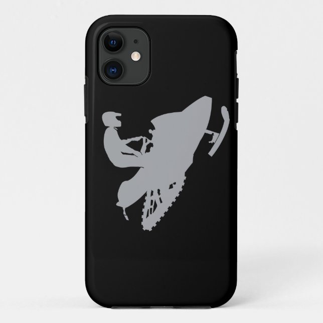 Capa Para iPhone 11 Silver Cinza Snowmobiler (Verso)