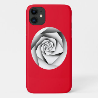 Capa Para iPhone 11 Silver Color Geométrico Style Rosa em Vermelho
