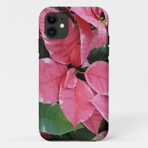 Capa Para iPhone 11 Silver Star Marble Poinsettias Feriado Rosa Floral