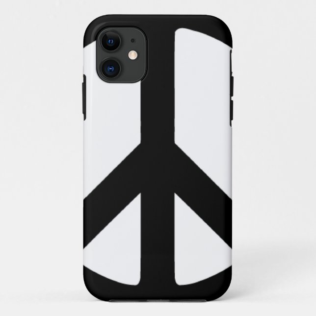 Capa Para iPhone 11 Símbolo Clássico de Paz Negra (Verso)