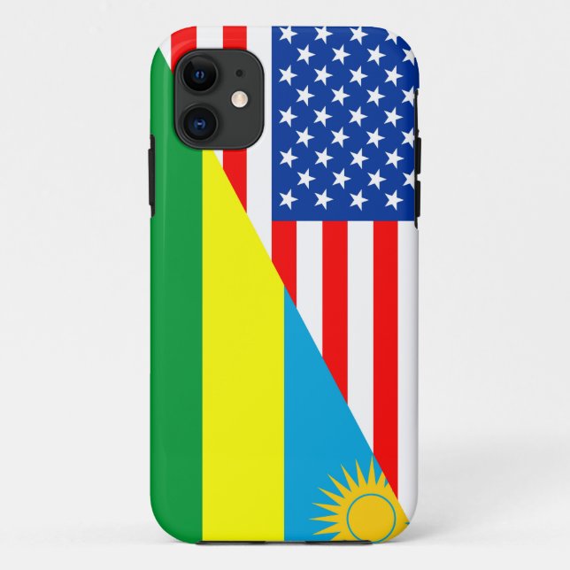 Capa Para iPhone 11 símbolo da américa do país do ruanda dos eua (Verso)