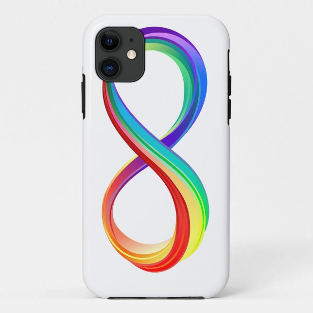Capa Para iPhone 11 Símbolo de Infinidade Arco-Íris em Camadas (Verso)