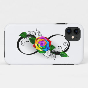 Capa Para iPhone 11 Símbolo de Infinito com Rosa Arco-íris
