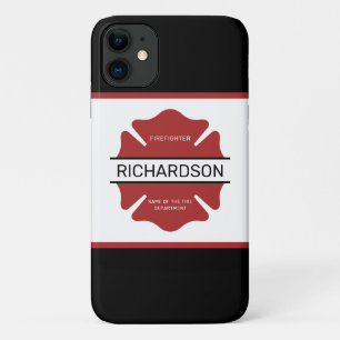Capa Para iPhone 11 Símbolo de logotipo vermelho de bombeiro personali