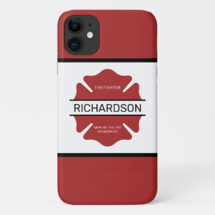 Capa Para iPhone 11 Símbolo de logotipo vermelho de bombeiro personali