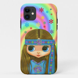 Capa Para iPhone 11 Símbolo de Paz de Energia do Pintinho de Hippie A