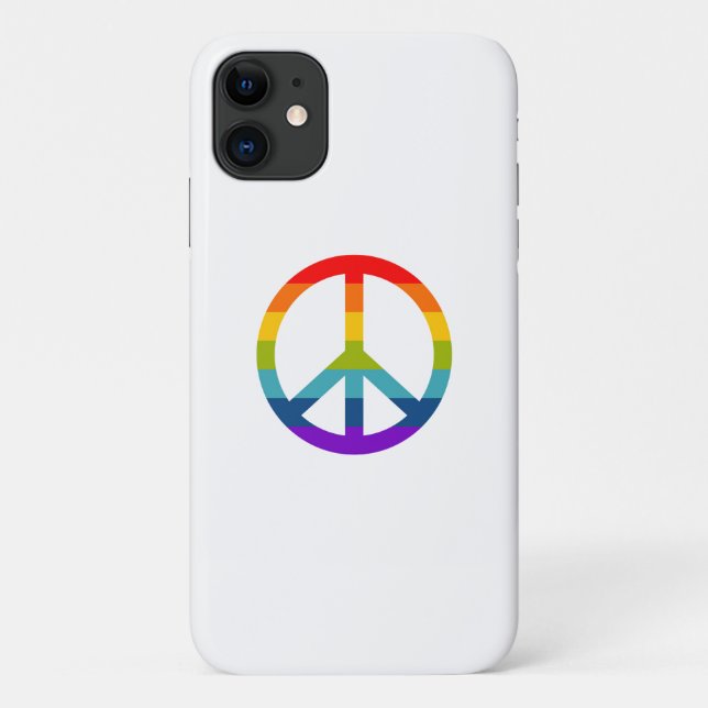 Capa Para iPhone 11 Símbolo de Paz do Arco-Íris (Verso)