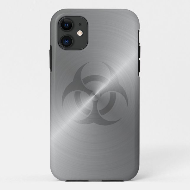 Capa Para iPhone 11 Símbolo do Biohazard no aço (Verso)