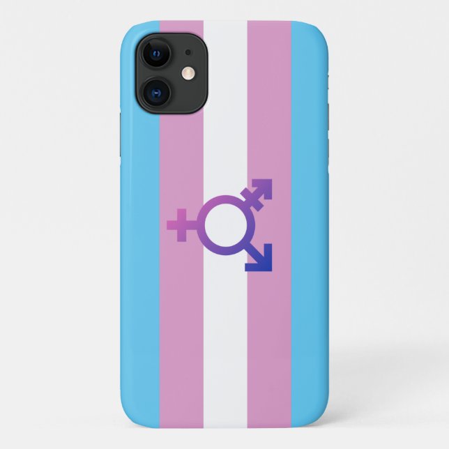 Capa Para iPhone 11 Símbolo e Orgulho Transgênero (Verso)