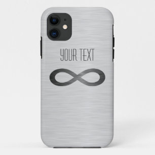 Capa Para iPhone 11 Símbolo infinito na textura falsa de metal por STa