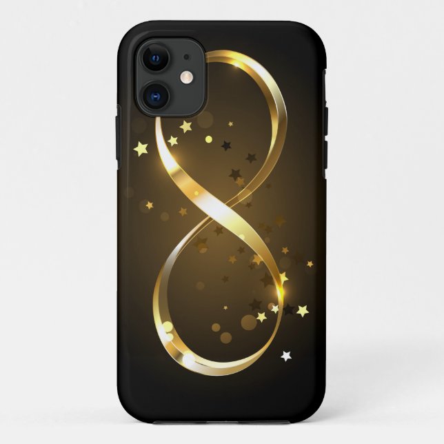 Capa Para iPhone 11 Símbolo Infinity do ouro (Verso)