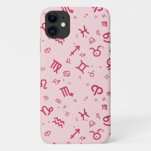 Capa Para iPhone 11 Símbolo Zodiac de Astrologia Rosa 