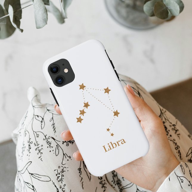 Capa Para iPhone 11 Símbolo Zodiac Moderno Dourado Libra | Ar de eleme (Criador carregado)