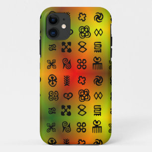 Capa Para iPhone 11 Símbolos de Adinkra com cores africanas