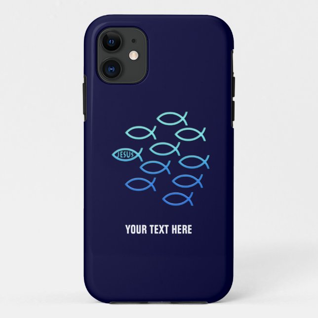 Capa Para iPhone 11 Símbolos de Peixes Cristãos (Verso)