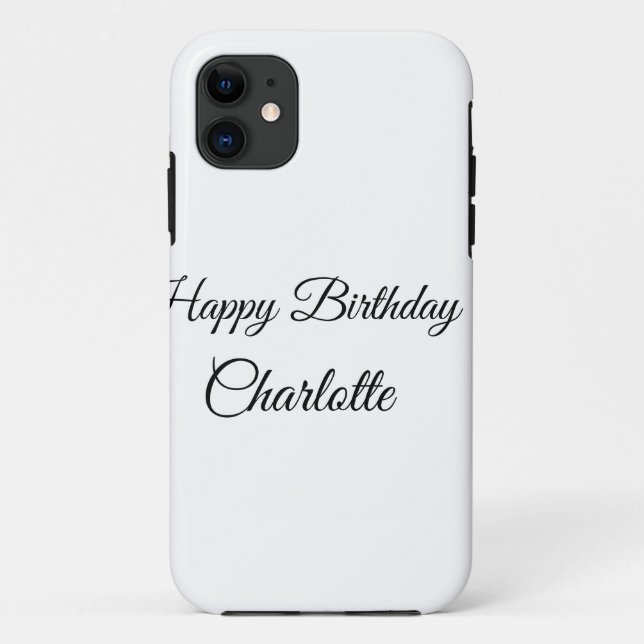 Capa Para iPhone 11 SIMPLE MINIMAL.CUTIE ADD NAME BABY happy birthday  (Verso)