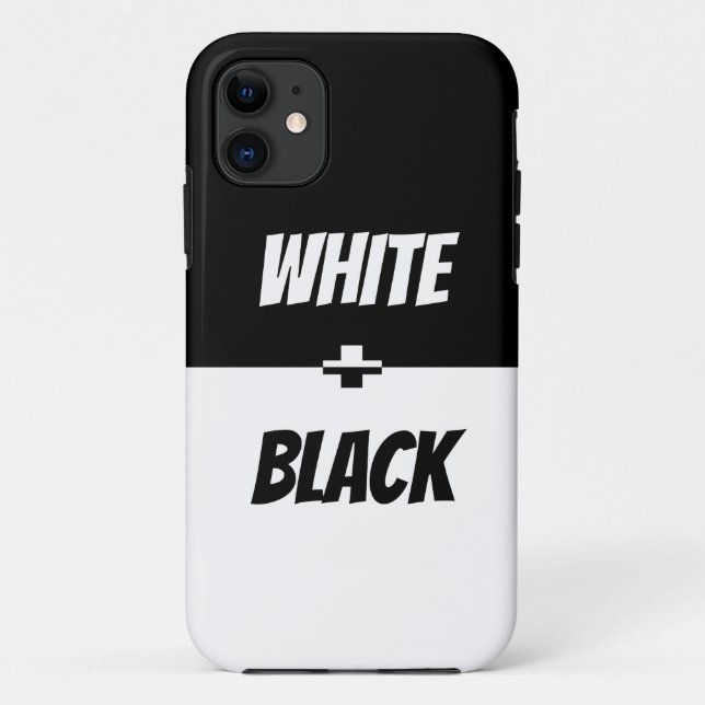 Capa Para iPhone 11 Simples elegância Preta e Branca! iPhone com gabin (Verso)