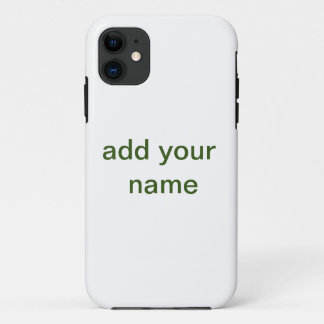 Capa Para iPhone 11 Simples minimal verde adicione seu texto nome foto