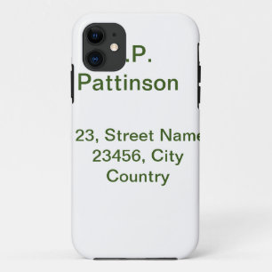 Capa Para iPhone 11 Simples minimal verde adicione seu texto nome foto