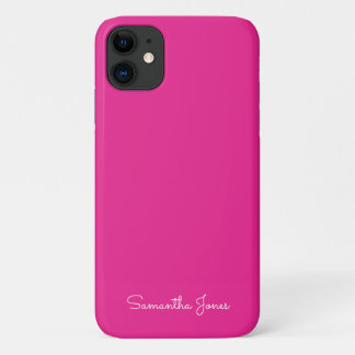 Capa Para iPhone 11 Simples, Mínimo Rosa Fuschia