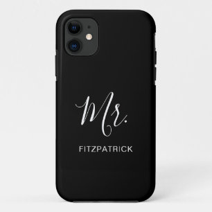 Capa Para iPhone 11 Simples Moderno Sr. Groom Novo Elegante