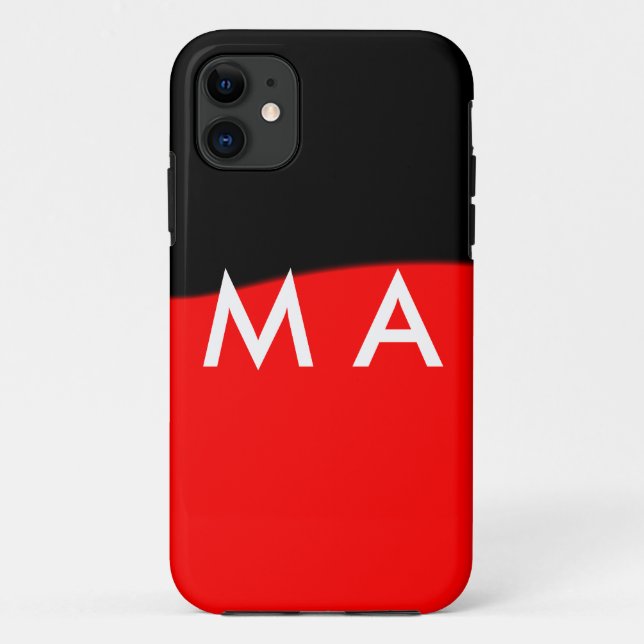 Capa Para iPhone 11 Simples monograma adicione seu nome com letra míni (Verso)