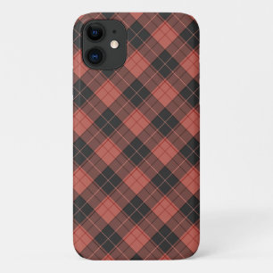 Capa Para iPhone 11 Simples padrão de tartan em vermelho