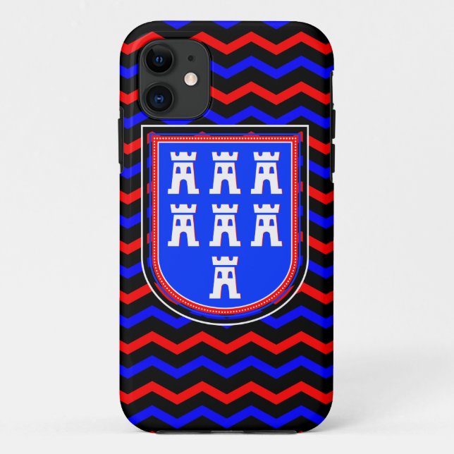 Capa Para iPhone 11 Sinal Azul Saxônico Vermelho (Verso)
