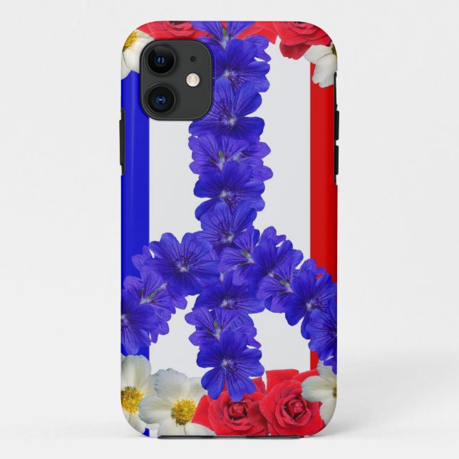 Capa Para iPhone 11 sinal de paz da bandeira francesa (Verso)