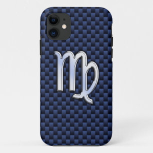Capa Para iPhone 11 Sinal de prata do zodíaco do Virgo do cromo na