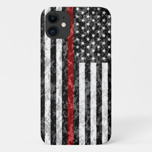 Capa Para iPhone 11 Sinalizador de Camo de Linha Vermelha Fino
