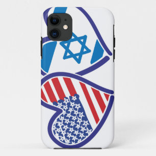 Capa Para iPhone 11 Sinalizador do Coração de Israel dos EUA