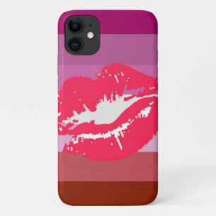 Capa Para iPhone 11 Sinalizador do Orgulho Lésbico Lipstick