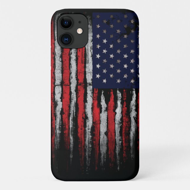 Capa Para iPhone 11 Sinalizador Grunge U.S.A (Verso)
