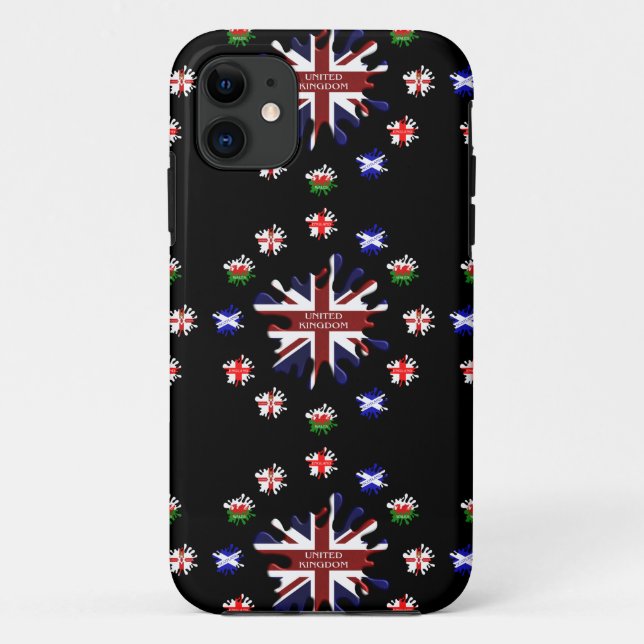 Capa Para iPhone 11 Sinalizadores do Reino Unido (Verso)