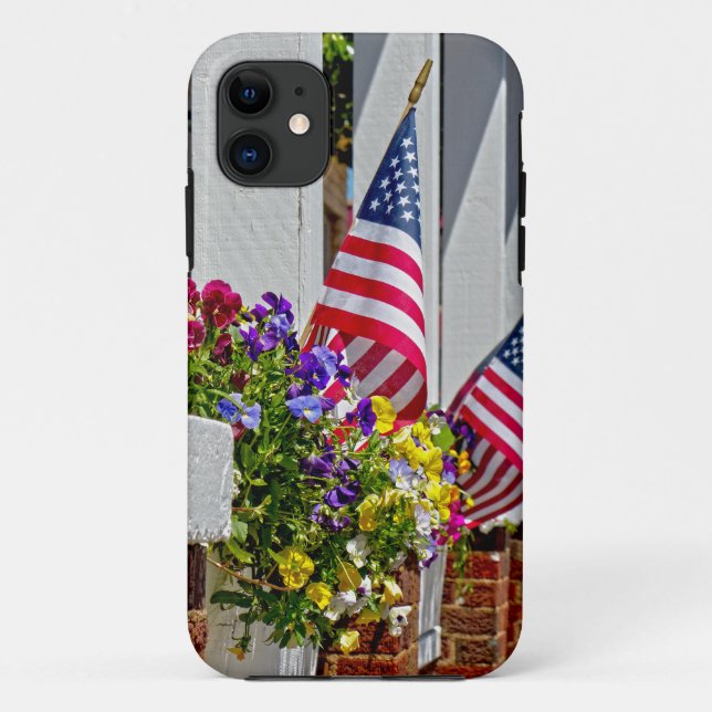 Capa Para iPhone 11 Sinalizadores + Flores (Verso)