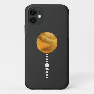 Capa Para iPhone 11 Sistema solar mínimo