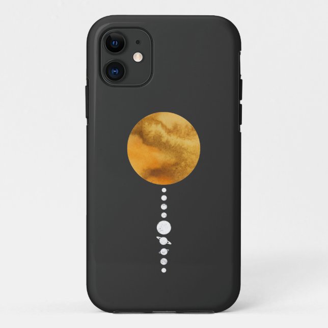 Capa Para iPhone 11 Sistema solar mínimo (Verso)
