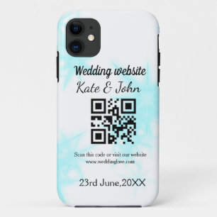 Capa Para iPhone 11 site de casamento simples minimal QR code adicione